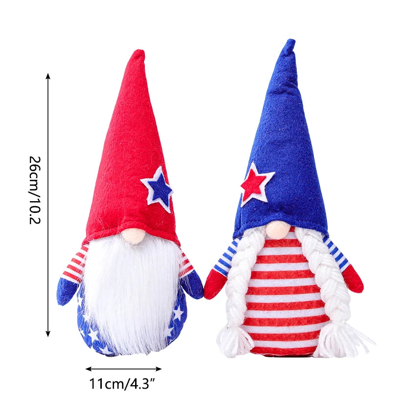 16 Styles American Independence Day Decoration Gnome Doll Patriotic Veterans Day Plush Gnome Doll 4th of July Decor Easter Gnome