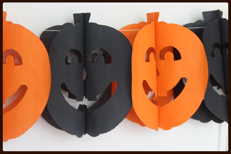 New 3M Halloween Terror Hanging Garland Bunting Bat Vampire Pumpkin Ghosts Spider Paper Banner Happy Party For Home Decorations