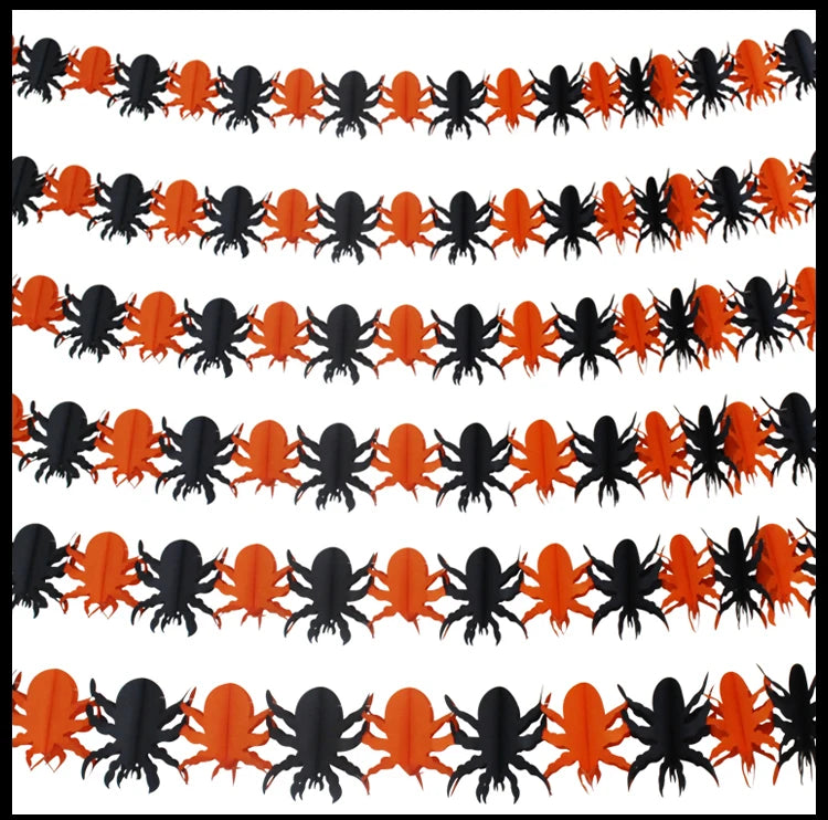 New 3M Halloween Terror Hanging Garland Bunting Bat Vampire Pumpkin Ghosts Spider Paper Banner Happy Party For Home Decorations