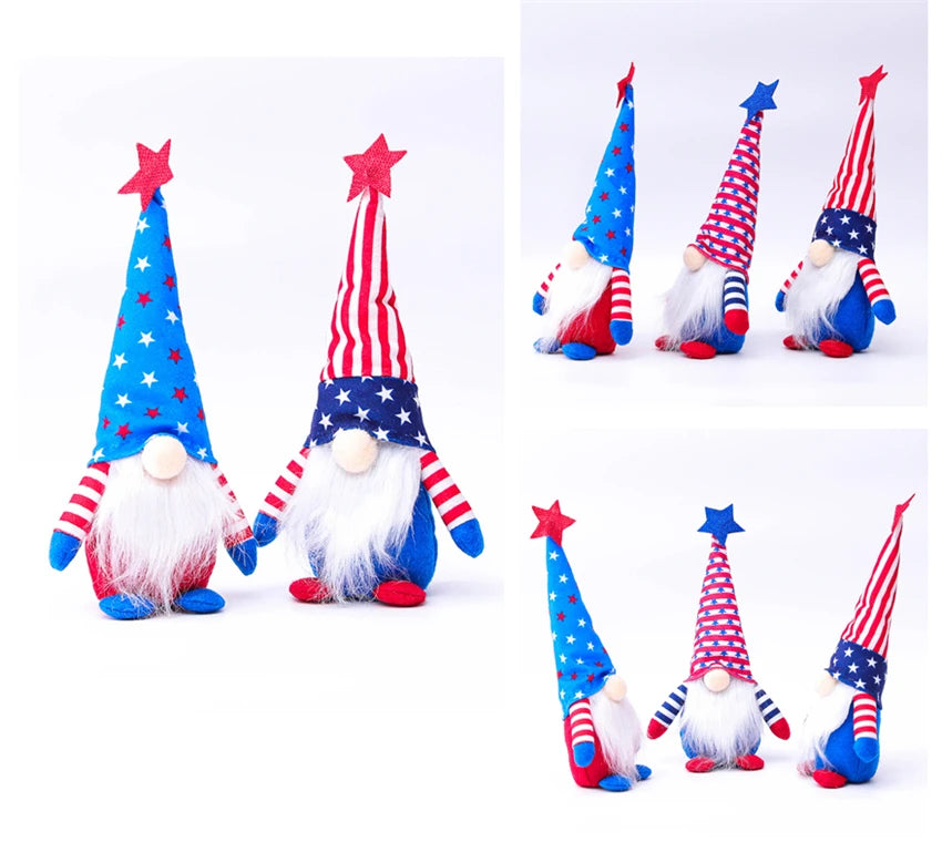16 Styles American Independence Day Decoration Gnome Doll Patriotic Veterans Day Plush Gnome Doll 4th of July Decor Easter Gnome