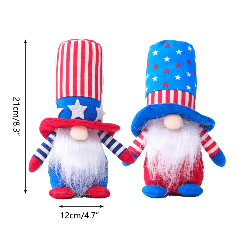 16 Styles American Independence Day Decoration Gnome Doll Patriotic Veterans Day Plush Gnome Doll 4th of July Decor Easter Gnome