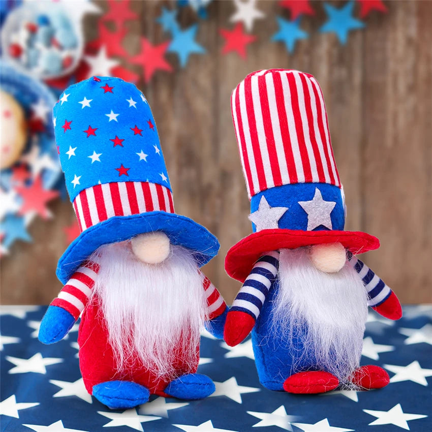 16 Styles American Independence Day Decoration Gnome Doll Patriotic Veterans Day Plush Gnome Doll 4th of July Decor Easter Gnome