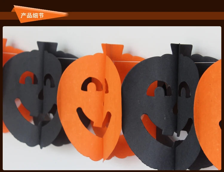 New 3M Halloween Terror Hanging Garland Bunting Bat Vampire Pumpkin Ghosts Spider Paper Banner Happy Party For Home Decorations