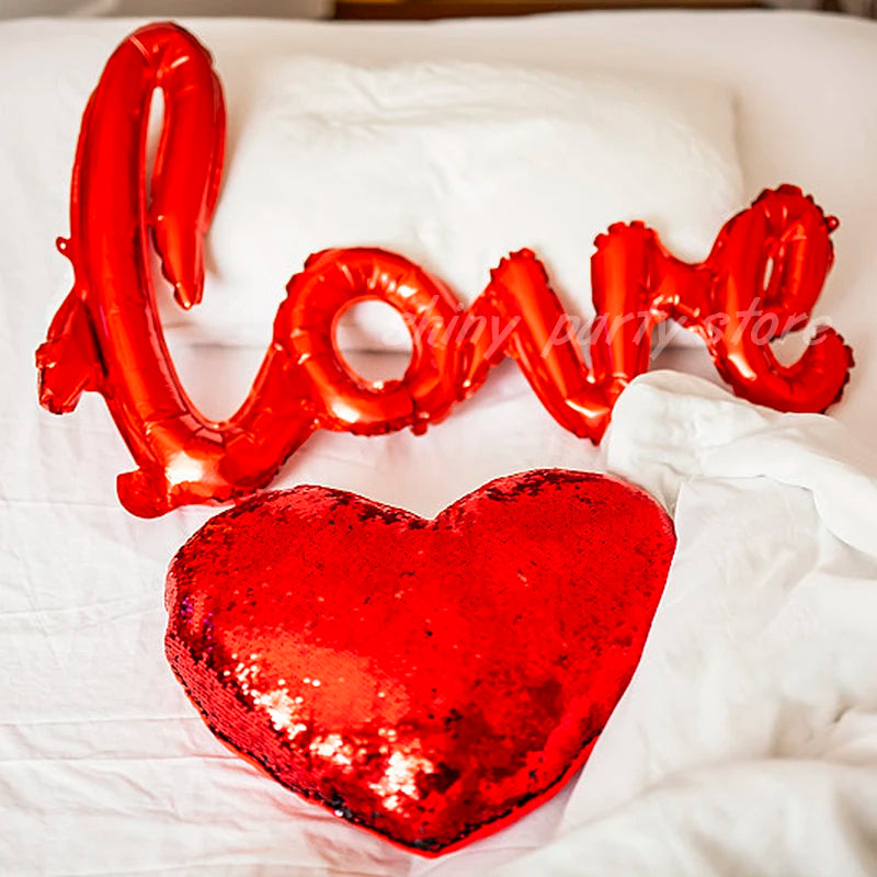 108cm Big Red Letter LOVE Foil Balloons Wedding Anniversary Valentine's Day Proposal Aluminum Balloon Baby Shower Globos Decor