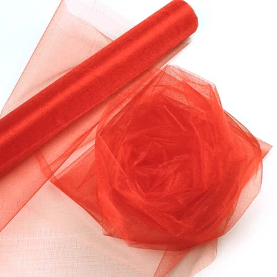 48cm *5*10*15m transparent crystal organza tulle roll fabric for hanging wedding party home decoration new year decoration