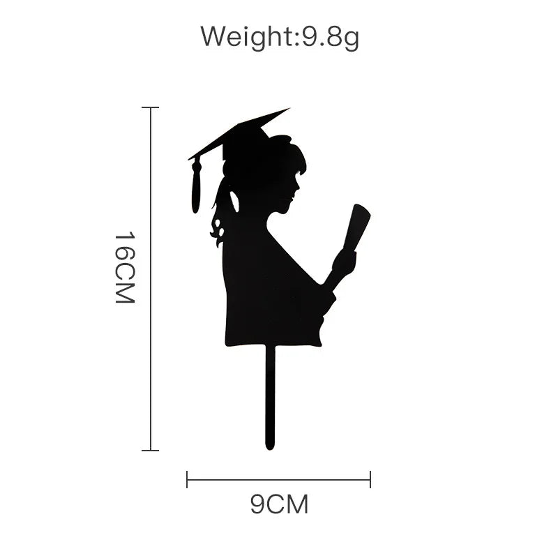 2025 Graduation Cake Topper Gold Black Acrylic certificate Student Party Gift Graduation Ceremony Cake Topper Dessert Decoration