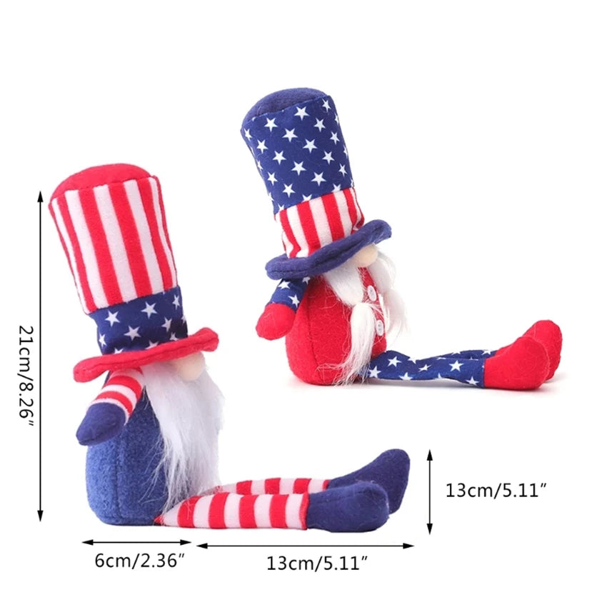 16 Styles American Independence Day Decoration Gnome Doll Patriotic Veterans Day Plush Gnome Doll 4th of July Decor Easter Gnome