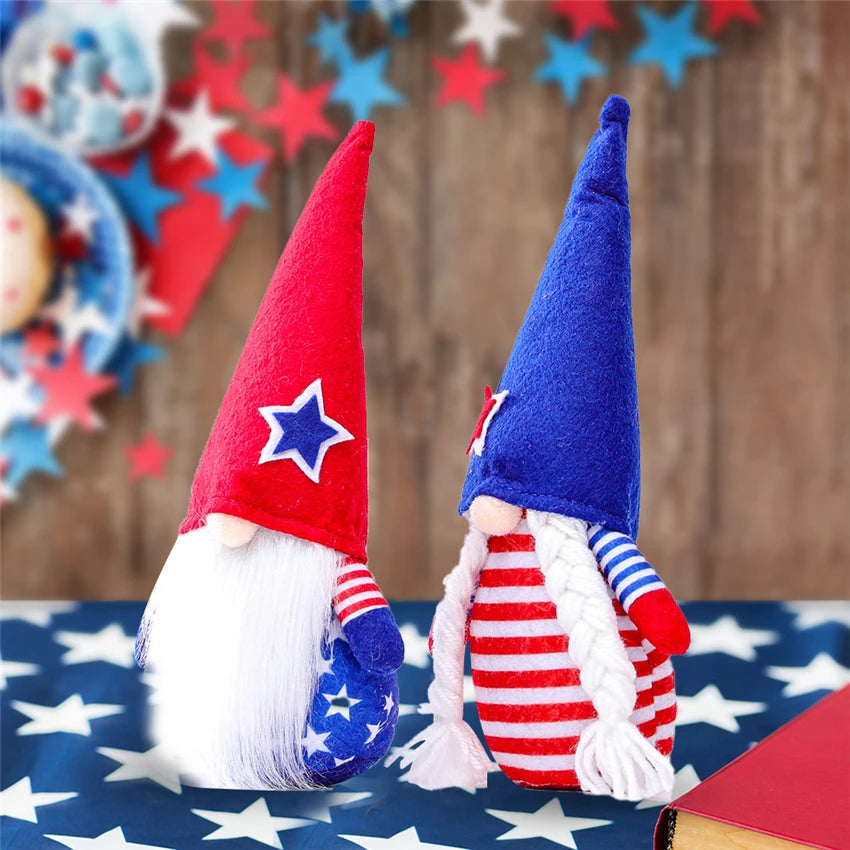 16 Styles American Independence Day Decoration Gnome Doll Patriotic Veterans Day Plush Gnome Doll 4th of July Decor Easter Gnome