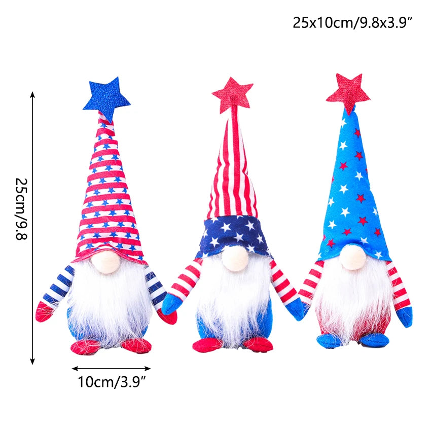16 Styles American Independence Day Decoration Gnome Doll Patriotic Veterans Day Plush Gnome Doll 4th of July Decor Easter Gnome