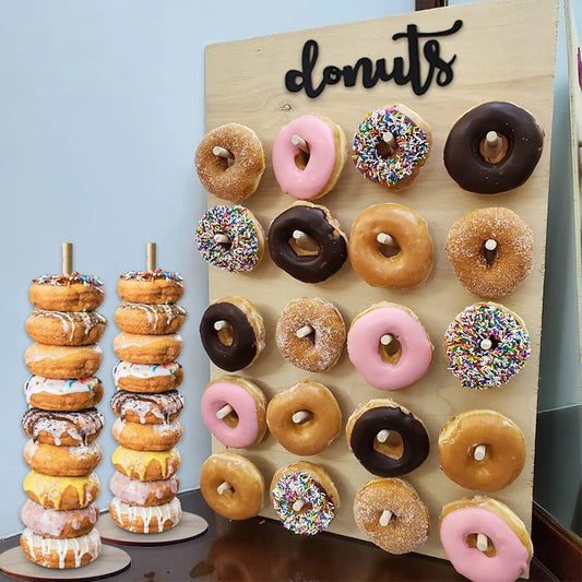 DIY Wooden Donut Wall Rustic Wedding Decoration Table Donut Party Decor Baby Shower Anniversary Birthday Event Party Favor