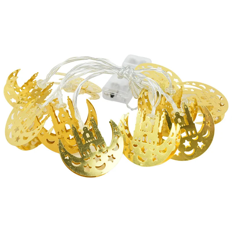 Ramadan Decoration Plastic Lantern Led String Lights Ramadan Kareem Decor Eid Mubarak Gift Al-Fitr Eid Festival Party Supplies