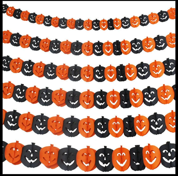 New 3M Halloween Terror Hanging Garland Bunting Bat Vampire Pumpkin Ghosts Spider Paper Banner Happy Party For Home Decorations
