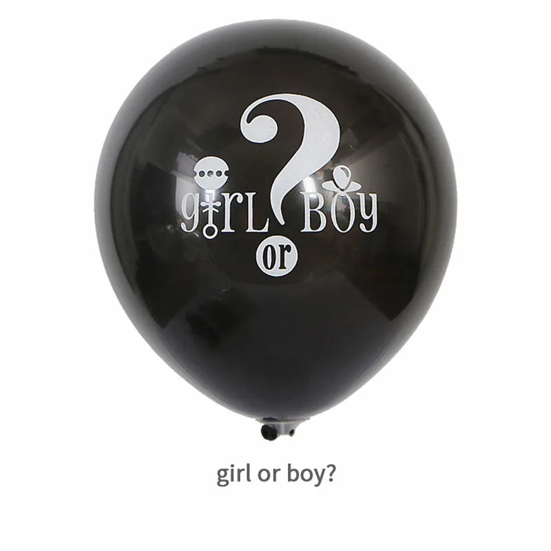 10pcs 10inch Latex Balloons Black He Or She Gender Reveal Decor Globos Helium Air Balls Baby Shower Birthday Party Decorate