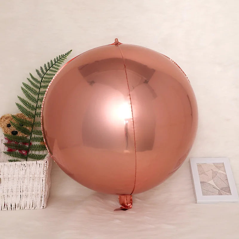 4D Foil Balloons Holographic Round Balloon for Birthday Bachelor Party and Christmas Gift Decoration Valentine's Day Baby Shower