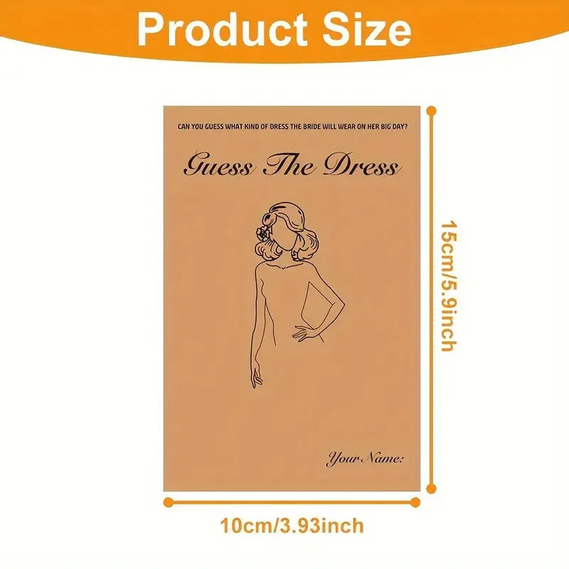 20pcs/Set Funny Guess The Dress Games Cards with Pencil Bridal Shower Wishing Card for Guest Wedding Engagement Party Decoration