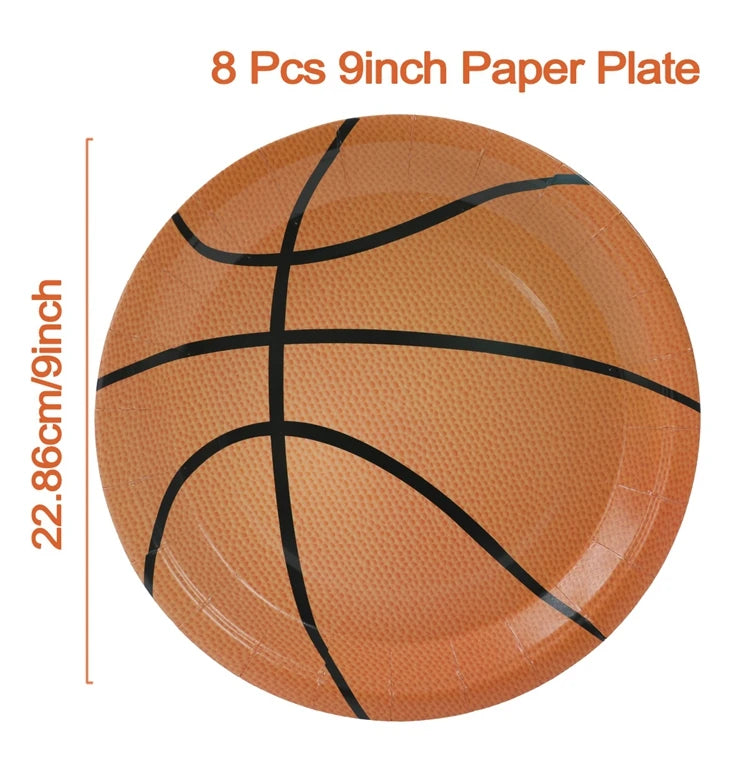 Basketball Birthday Decoration Disposable Tableware Basketball Party Paper Plates Napkins Basketball Birthday Baby Shower Decor