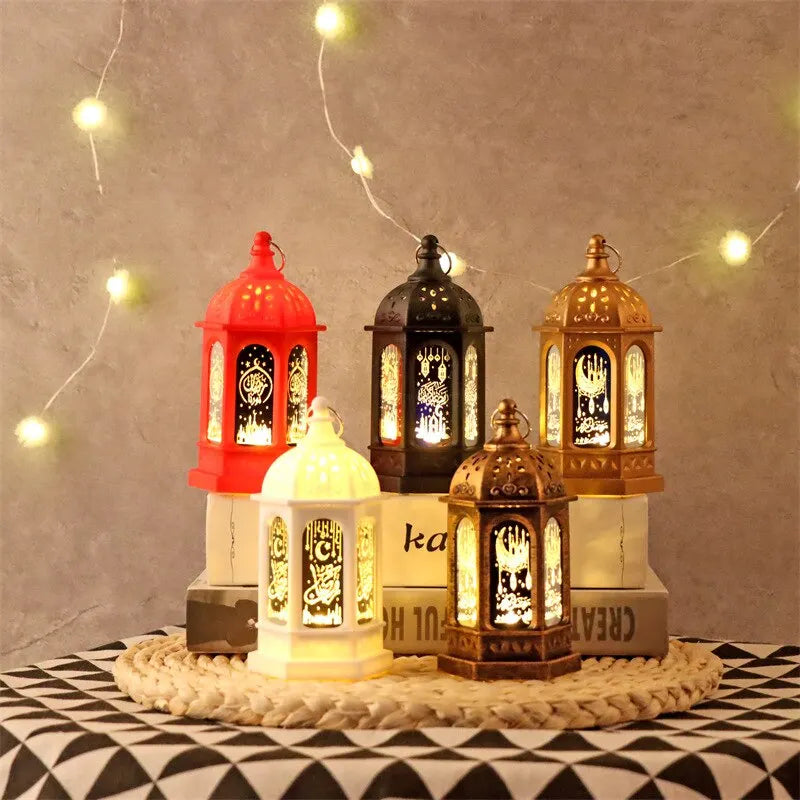 Eid Mubarak LED Wind Lamp Ornament Islam Muslim Party Decor Supplies Ramadan Wind Lantern Eid Decoration for Home Party Gift