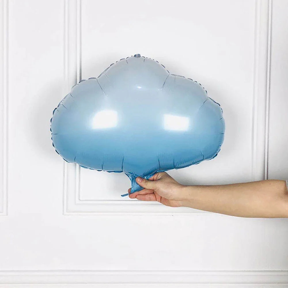 Airplane Party Decoration 12Inch Blue White Latex Balloons Big Plane Foil Cloud Balloon Set for Kids Boys Aviator Theme Birthday