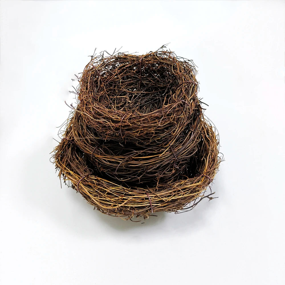 10-15Cm Easter Artificial Bird Nest Easter Eggs Natural Rattan Nest Eggs Storage Easter Decoration 2025 Kids Diy Craft Supplies