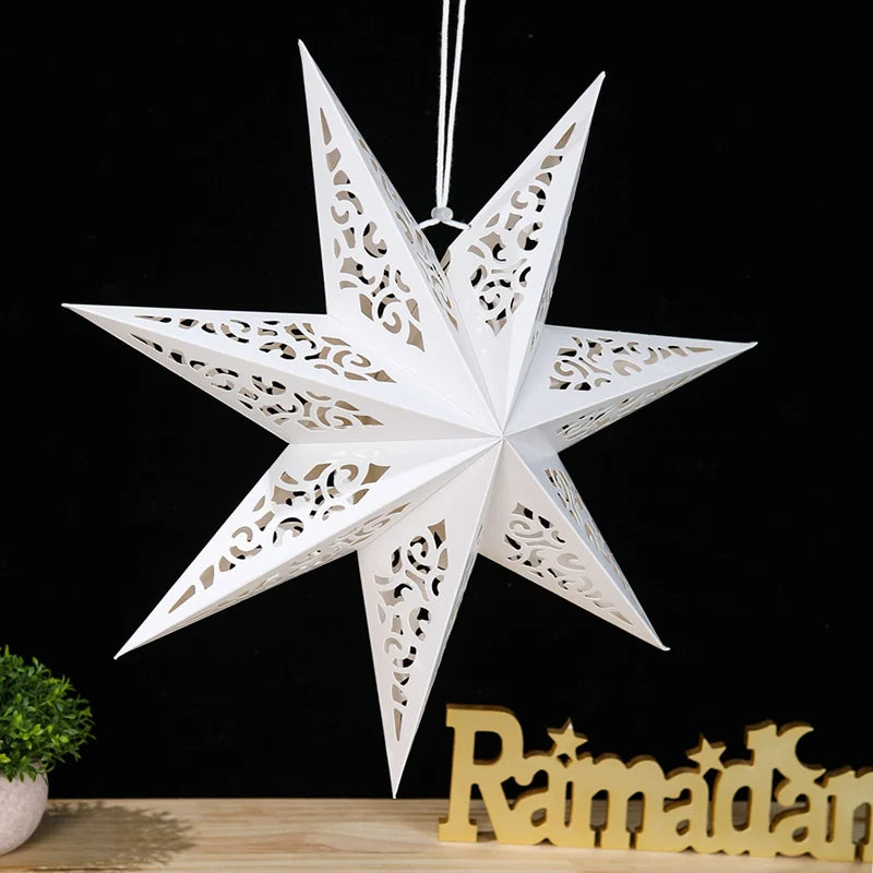 Hollow Star Hanging Pendants Ramadan Decorations 2025 for Home Ramadan Islamic Muslim Party Gifts Eid Mubarak Home Decorations