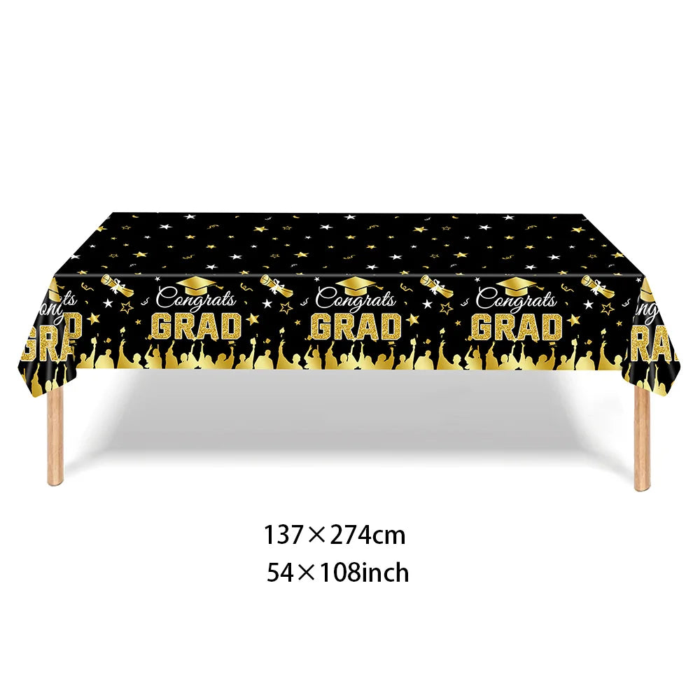 Congrats Graduation Party Tablecloth Table cover supplies Congrats Grad Tablecloth 2025 Congrats Grad Party decoration Banner