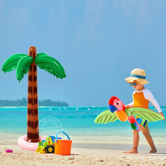Hawaiian Party Decoration Palm Tree PVC Inflatale Toy Tropical Bird Ball Balloons Luau Summer Beach Birthday Party Supplies