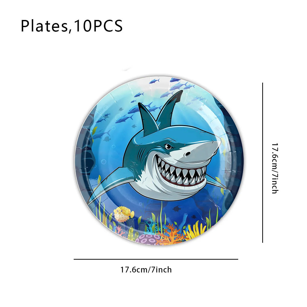 Shark Party Supplies Shark Birthday Tableware Shark Baby Shower Paper Cups Plates Napkins Ocean Shark Theme Party Decorations
