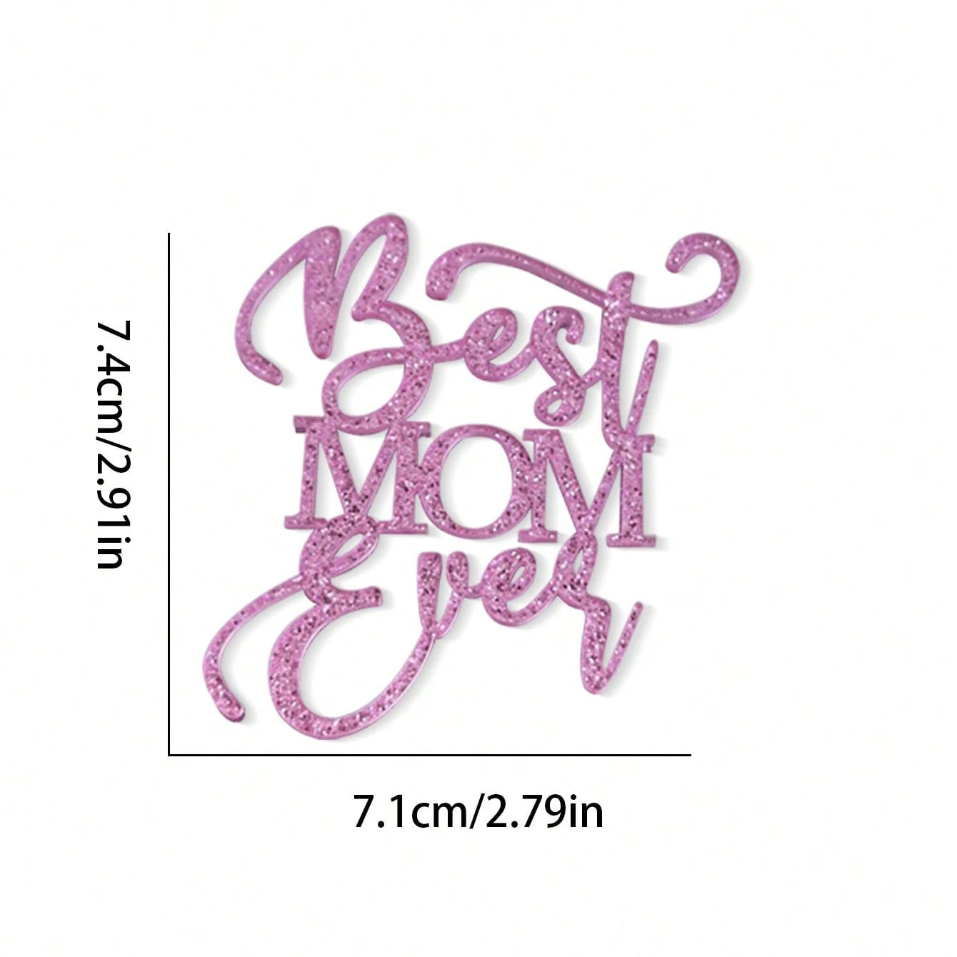5pcs Happy Mother's Day Cake Toppers Acrylic Mirror Pink Cupcake Topper Heart Best MOM Party Cake Dessert Decorations