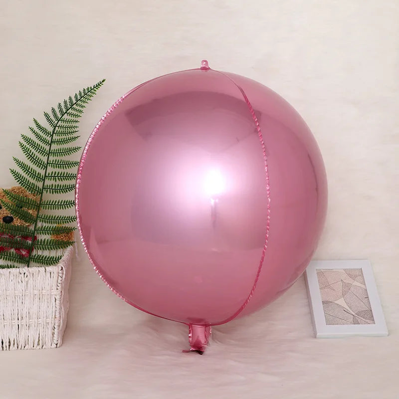 4D Foil Balloons Holographic Round Balloon for Birthday Bachelor Party and Christmas Gift Decoration Valentine's Day Baby Shower