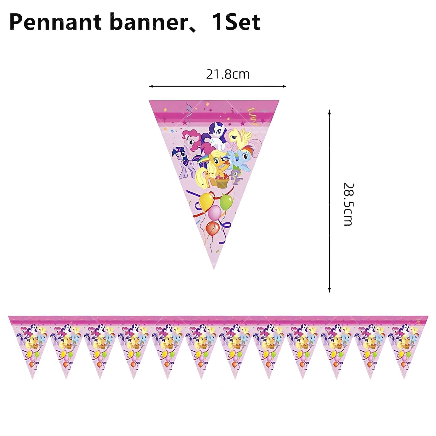 My Little Pony Foil Latex Balloon Happy Birthday Party Decoration Banner Cake Topper Kid Event Supplies Backdrop Disposable Toys