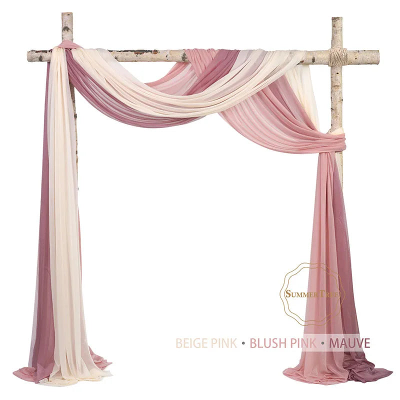 10 Meters Wedding Arch Drape Fabric Sheer Chiffon Tulle Curtain Draping Backdrop Party Supplies Home Drapery Ceremony Decoration
