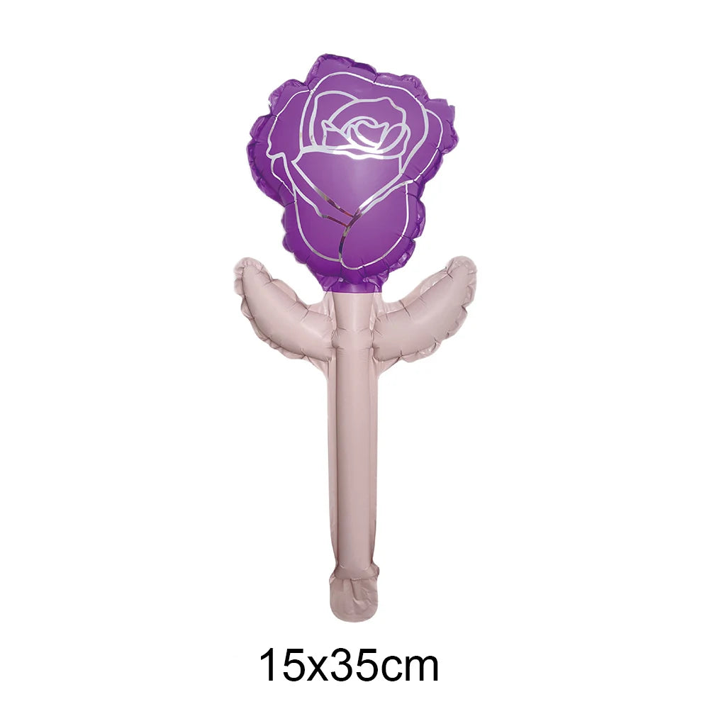 Mini Rose Flower Balloons Small Size Rose Shaped Balloons Valentines Day Balloon Mother's Day Baby Shower Party Decors 10-100pcs