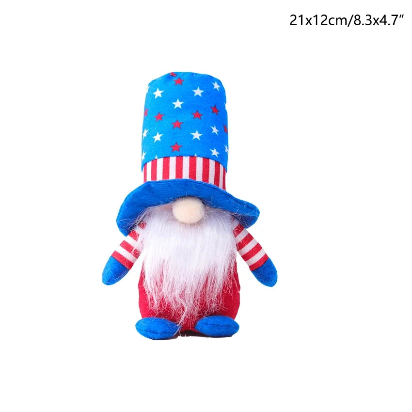 16 Styles American Independence Day Decoration Gnome Doll Patriotic Veterans Day Plush Gnome Doll 4th of July Decor Easter Gnome