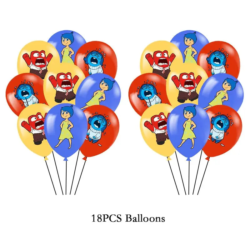 New Disney Inside Out 2 Birthday Decoration Party Disposable Tablewase Cups Plates Balloons Baby Shower Party Supplies For Kids