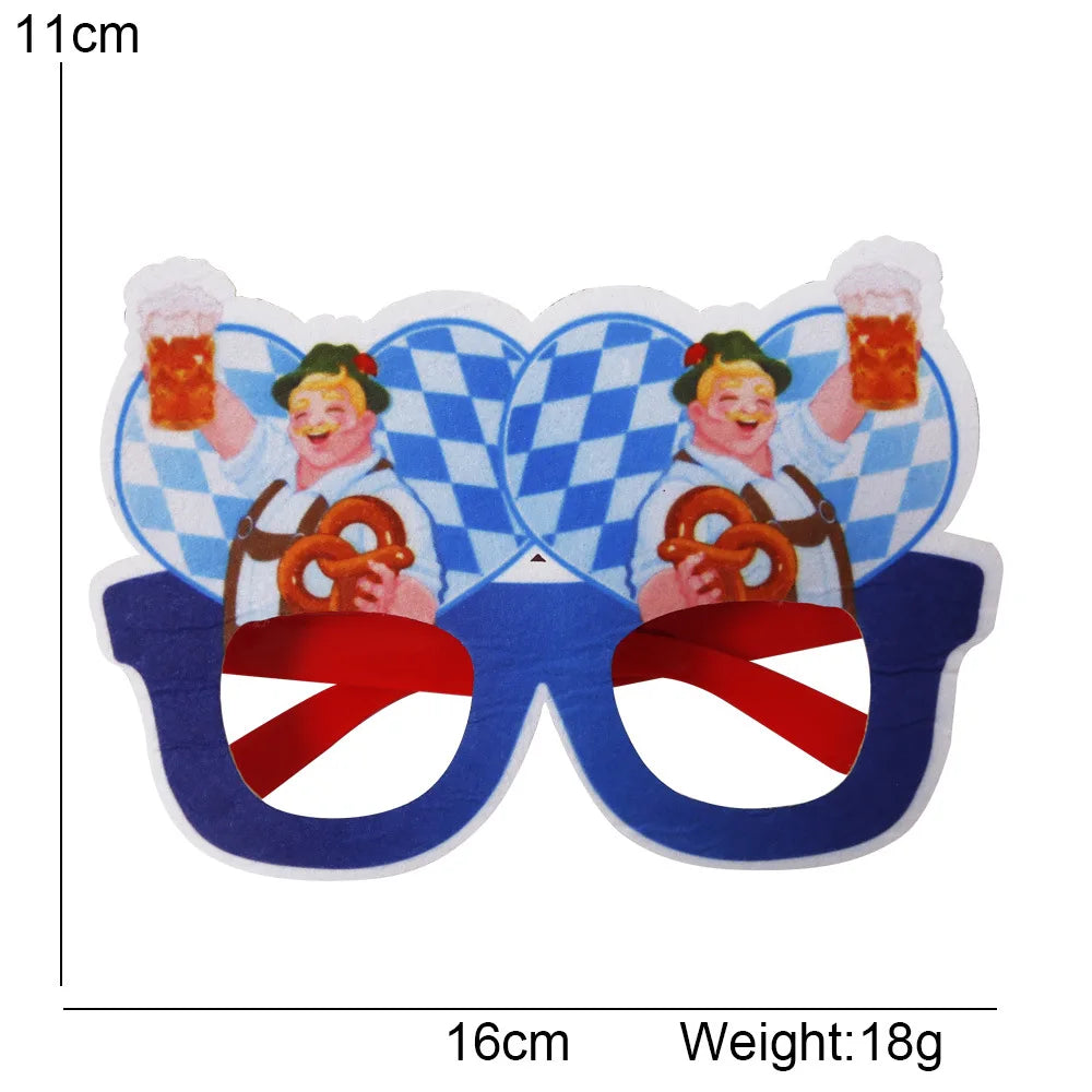 2022 Oktoberfest Funny Glasses Non-woven Beer Cups Creative Glasses Summer Party Decoration Supplies