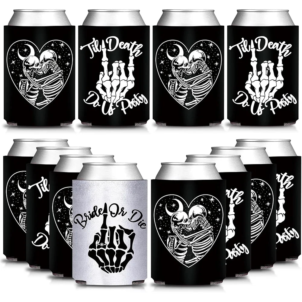 Bride or Die Bachelorette Party Bride Vibes Can Cooler Till Death Do Us Sleeves Halloween Bridal Shower Weeding Party Decoration