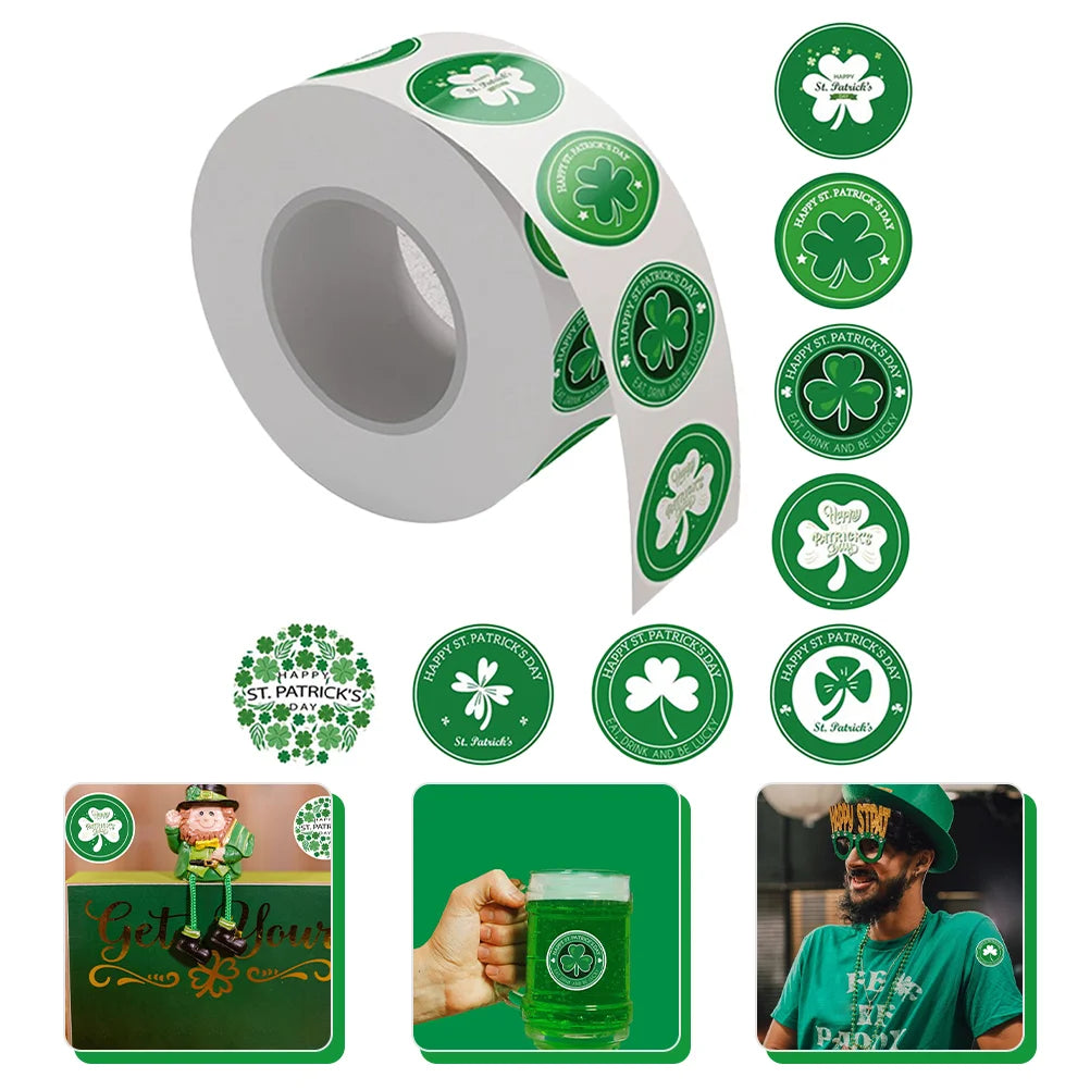 500 Pcs Handmade Label Stickers Gift Tag St Patrick's Day Patricks Plate Decals Nail