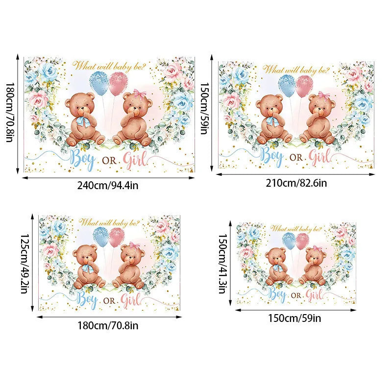 Boy Or Girl Gender Reveal Decorations Blue Or Pink Polka Dot Balloons Party Backdrop Gender Reveal Background Banner Supplies