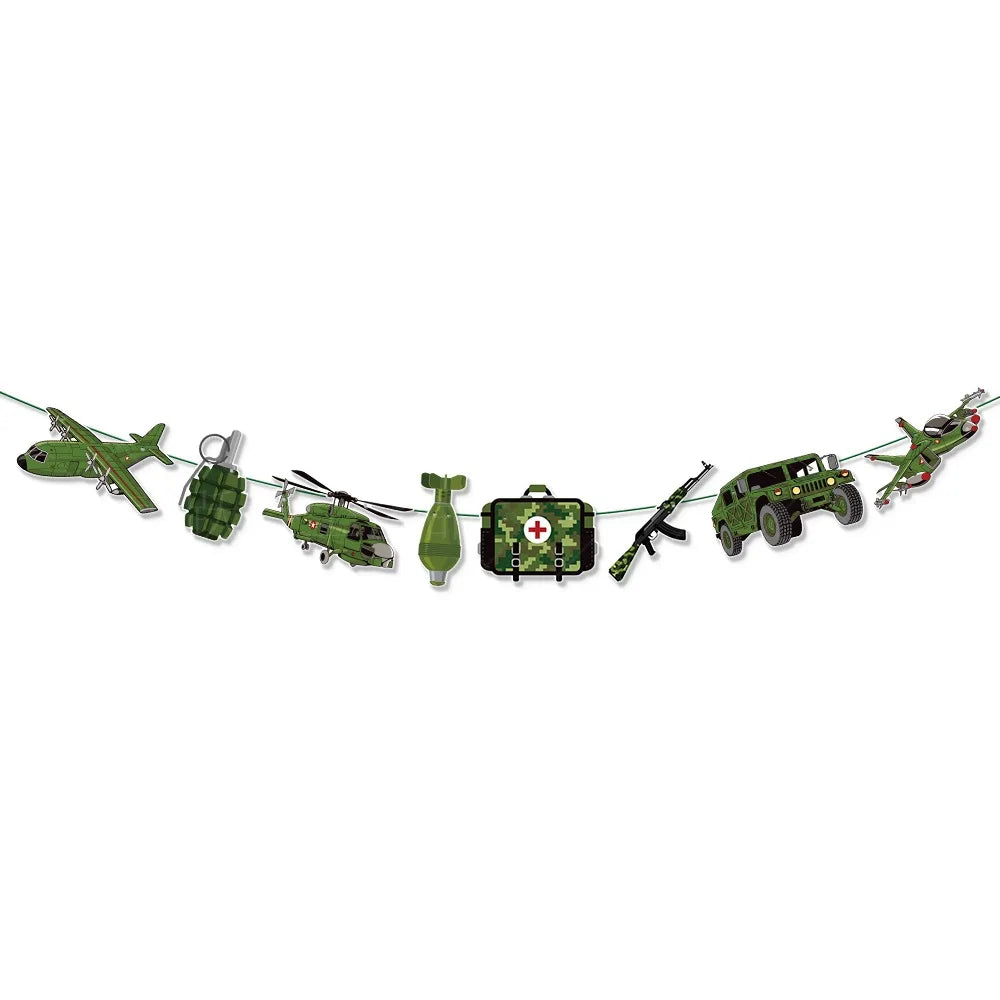 Camouflage Birthday Party Tank Cake Topper Happy Birthday Sign Cake Decor Soldier Camouflage Army Military Birthday Party Decors