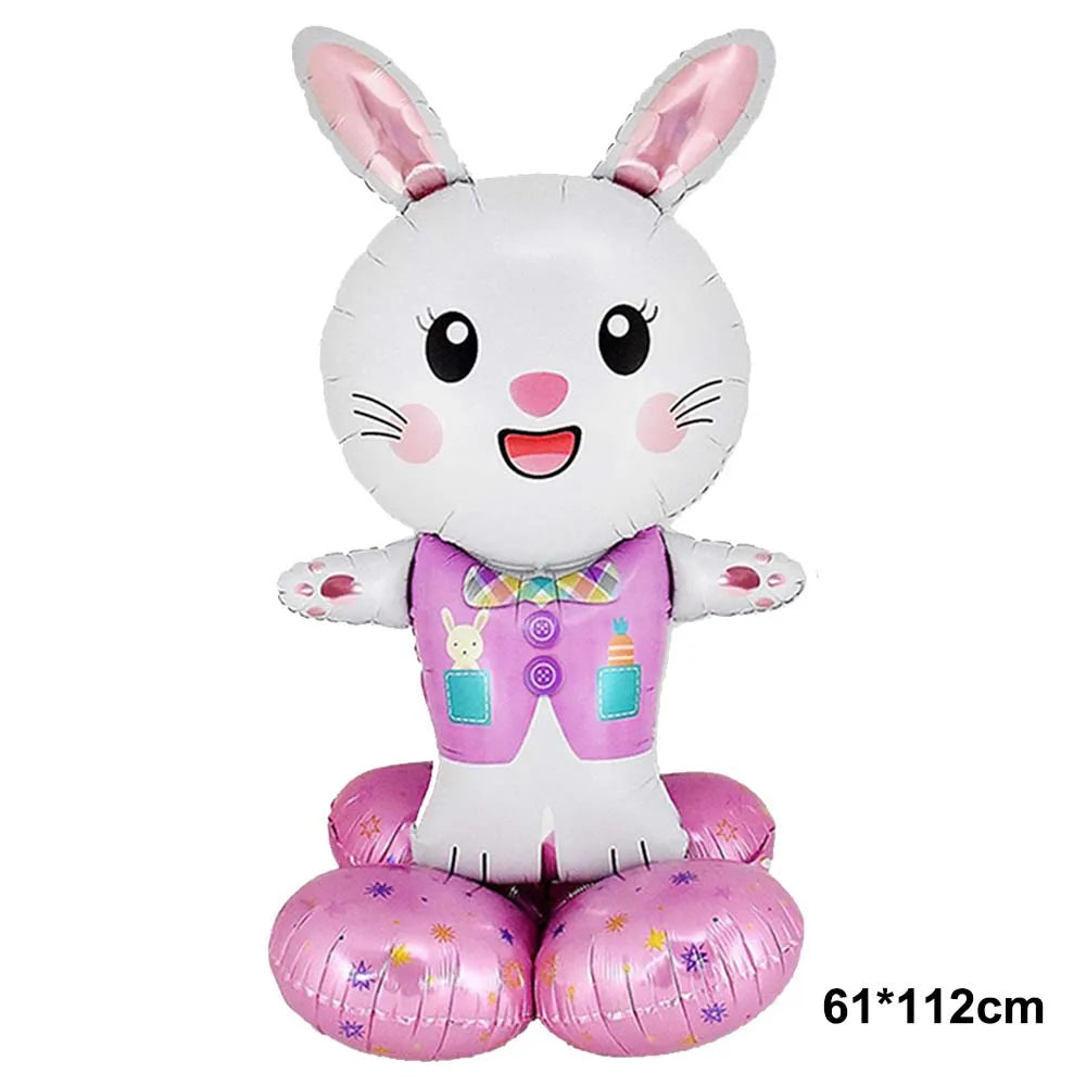 Easter Theme Disposable Tableware Cute Cartoon Bunny Rabbit Pattern Paper Plates Cups Napkins Kids Favor Easter Party Decoration