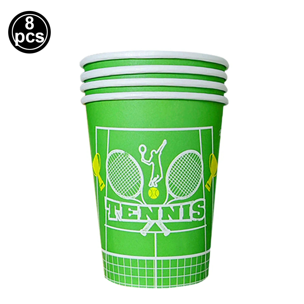 Tennis Party Decorations Tennis Tableware Paper Plates Napkins Cups for Kids Adult Sports Baby Shower Birthday Party Supplies