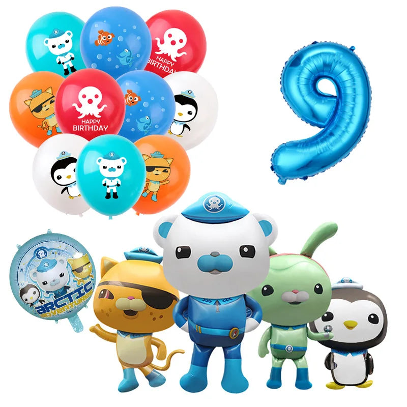 The Octonauts Birthday Party Decoration Disposable Paper Plate Ocean Captain Pirate Penguin Kids Barnacles Peso Suppies Balloons