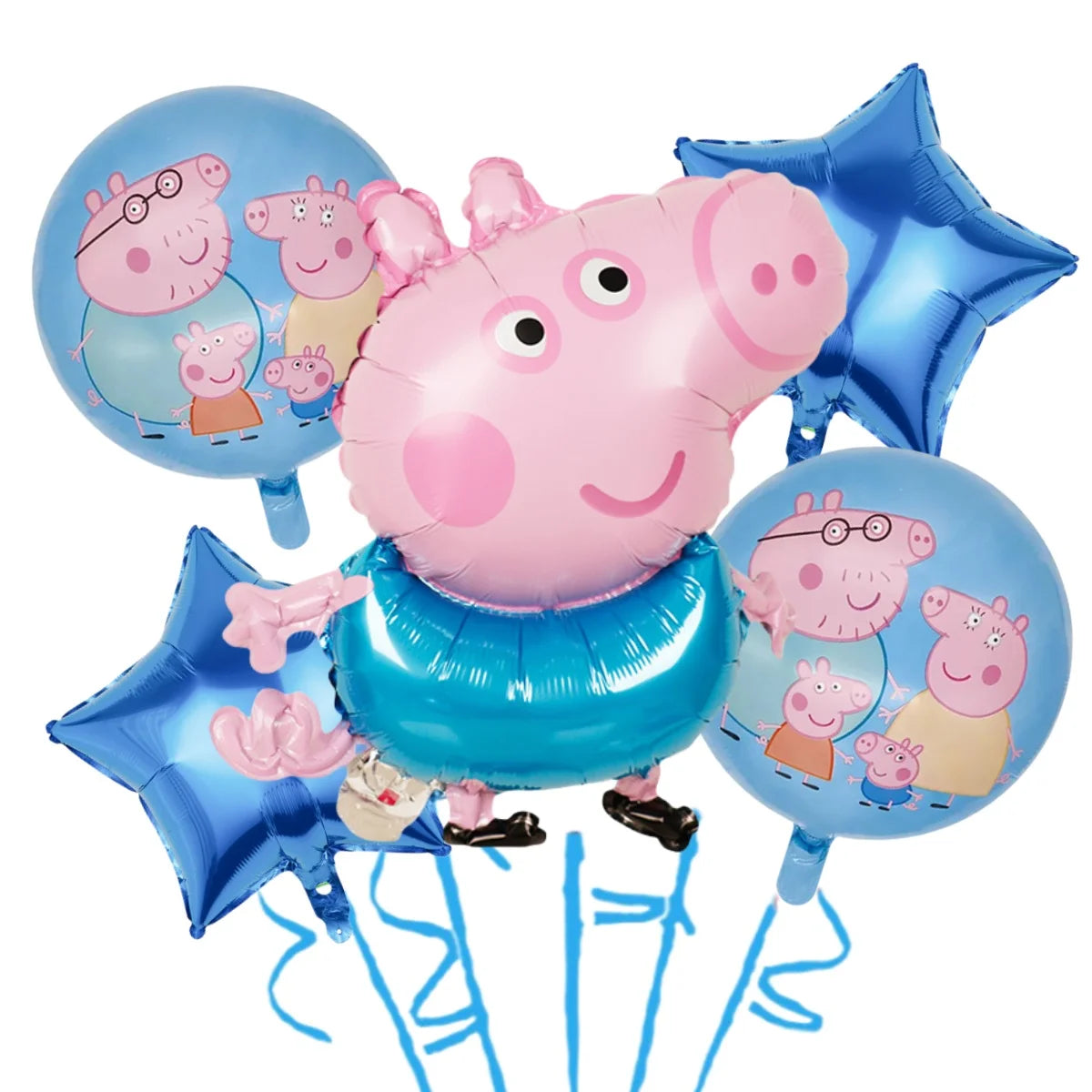 Cartoon Pig Family Birthday Party Balloon Decoration Set for Girls, Disposable Party Tableware Banner, Baby Shower Birthday Hat