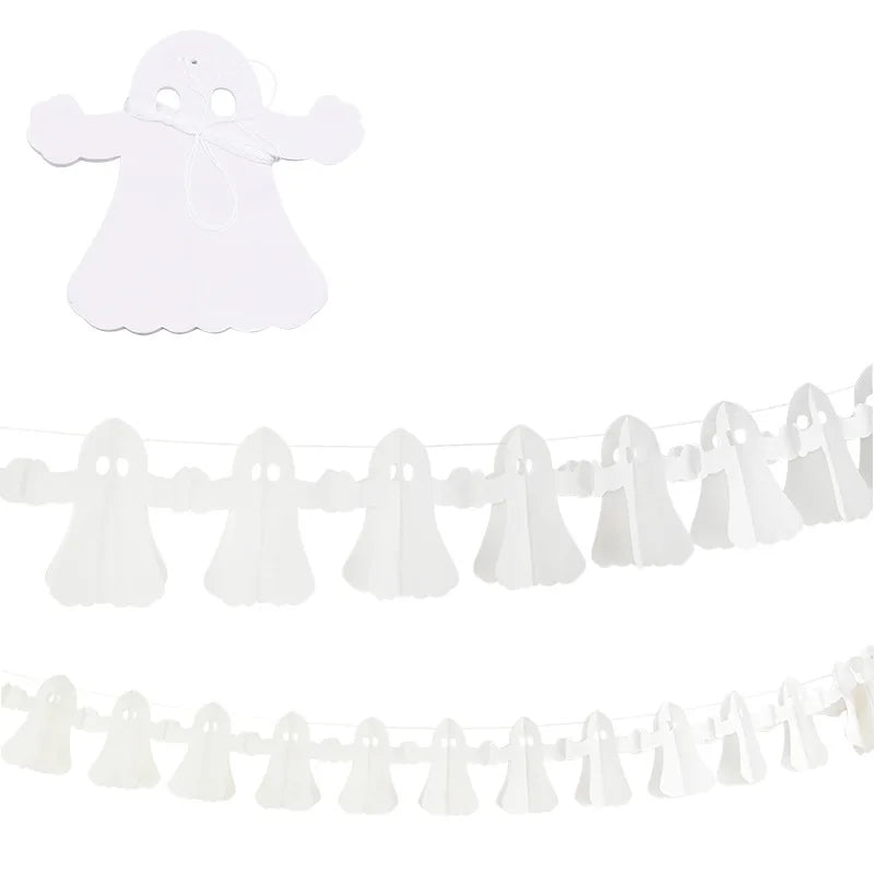 New 3M Halloween Terror Hanging Garland Bunting Bat Vampire Pumpkin Ghosts Spider Paper Banner Happy Party For Home Decorations