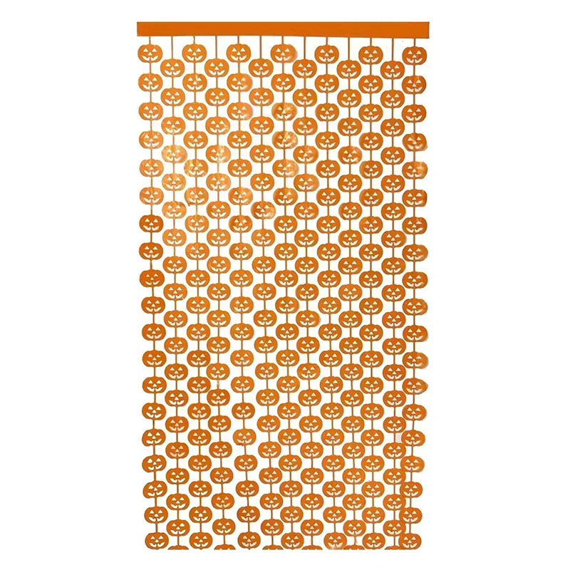 1x2m Halloween Decorations Pumpkin Skull Bat Black Orange Hanging Curtain Backdrop Haunted House Halloween Themed Party Supplies