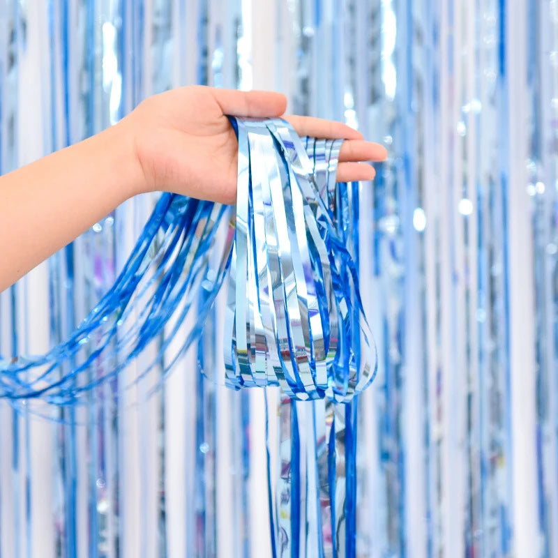 Valentine's Day Backdrop Curtains Glitter Gold Tinsel Fringe Foil Curtain Birthday Wedding Decoration Adult Anniversary Decor