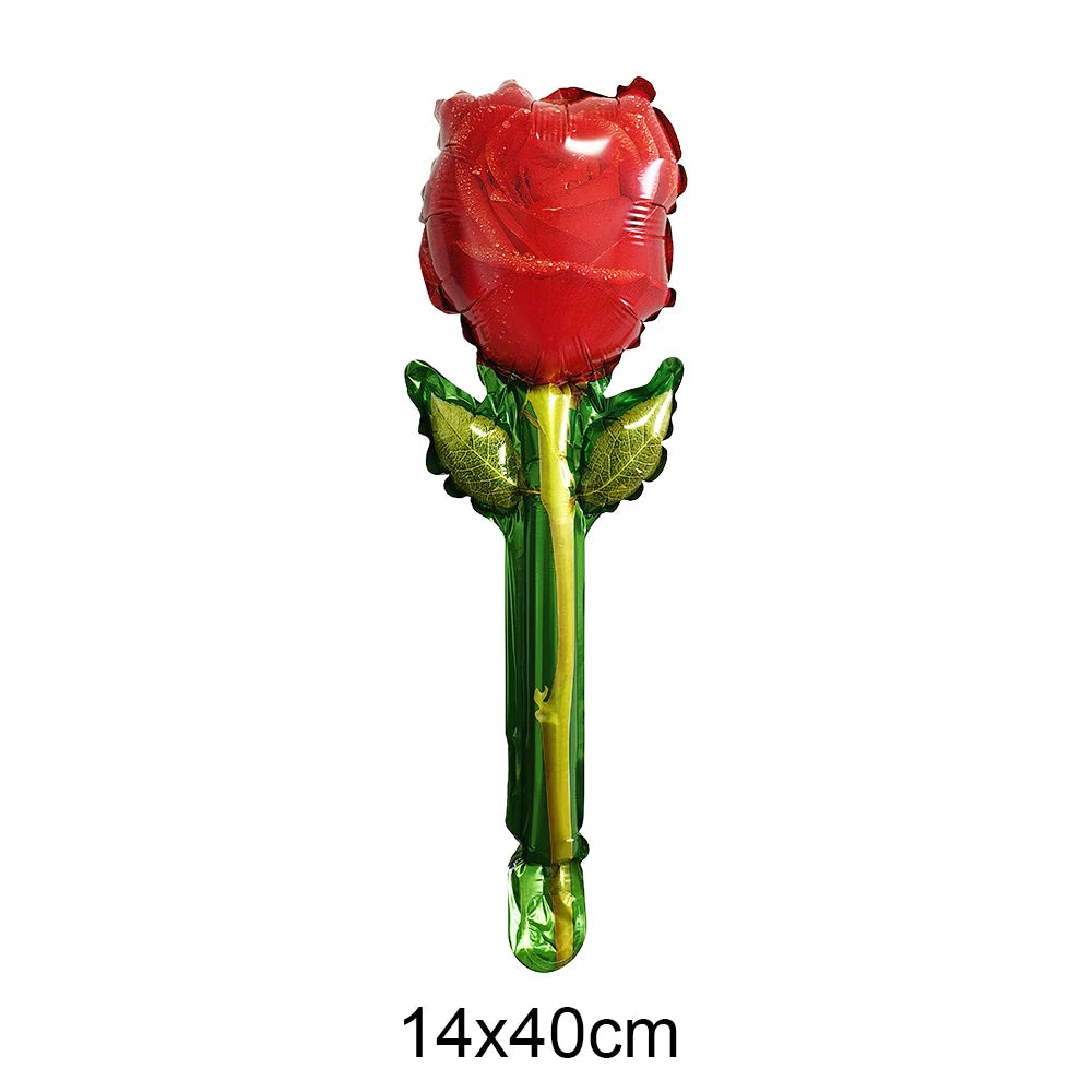 Mini Rose Flower Balloons Small Size Rose Shaped Balloons Valentines Day Balloon Mother's Day Baby Shower Party Decors 10-100pcs