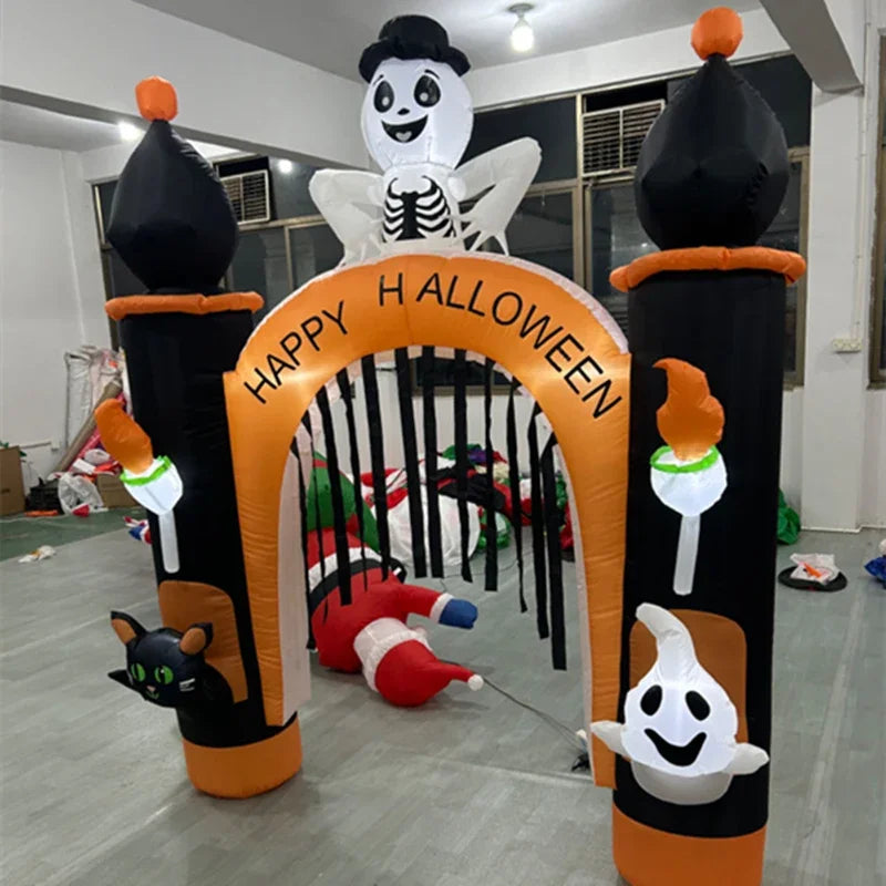 Halloween Inflatable Arch Toys Model Built-in LED Light Pumpkin Prop Outdoor Indoor Home Garden Party Terror Decoration