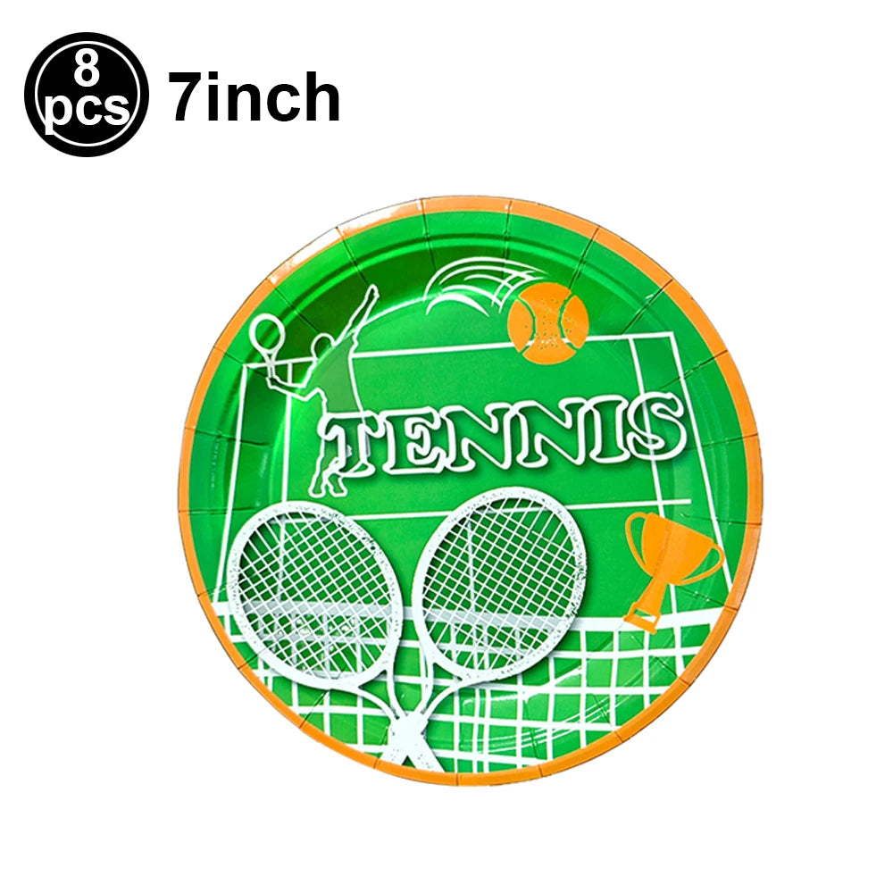 Tennis Party Decorations Tennis Tableware Paper Plates Napkins Cups for Kids Adult Sports Baby Shower Birthday Party Supplies