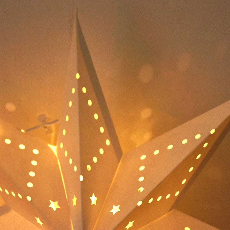 Hollow Star Hanging Pendant Eid Mubarak Ramadan Kareem Decoration Lantern 2024 Islamic Muslim Party Supplies Christmas Birthday